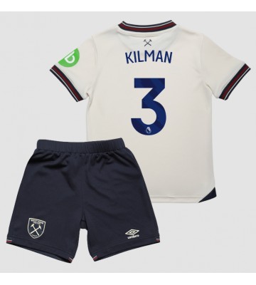 West Ham United Max Kilman #3 Borta Kläder Barn 2025-26 Kortärmad (+ Korta byxor)